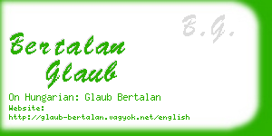 bertalan glaub business card